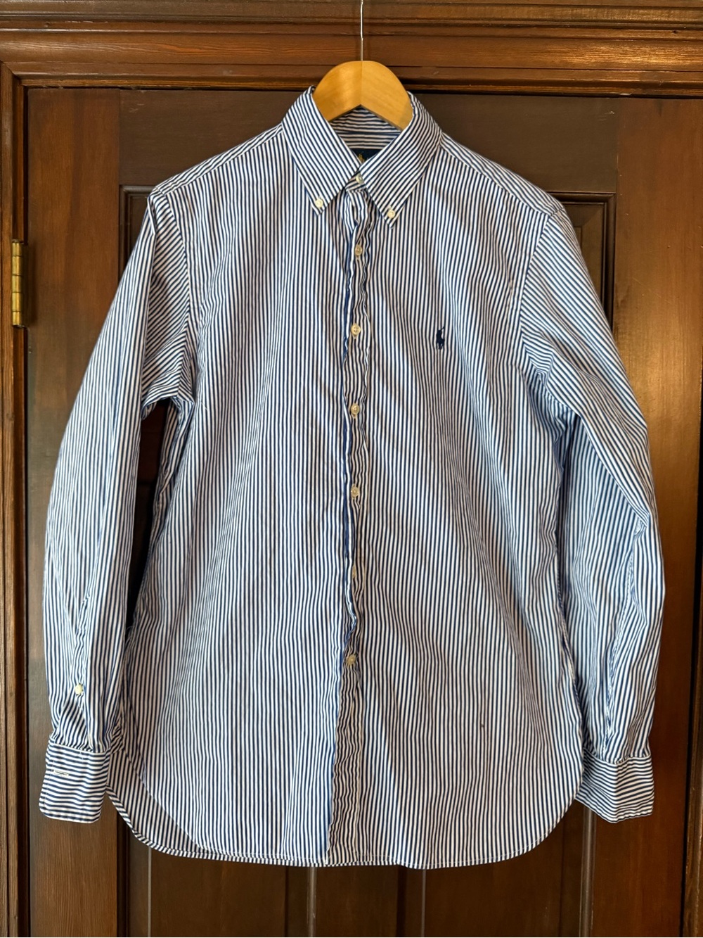 Polo by Ralph Lauren Blue and White Striped Button-Down Shirt
